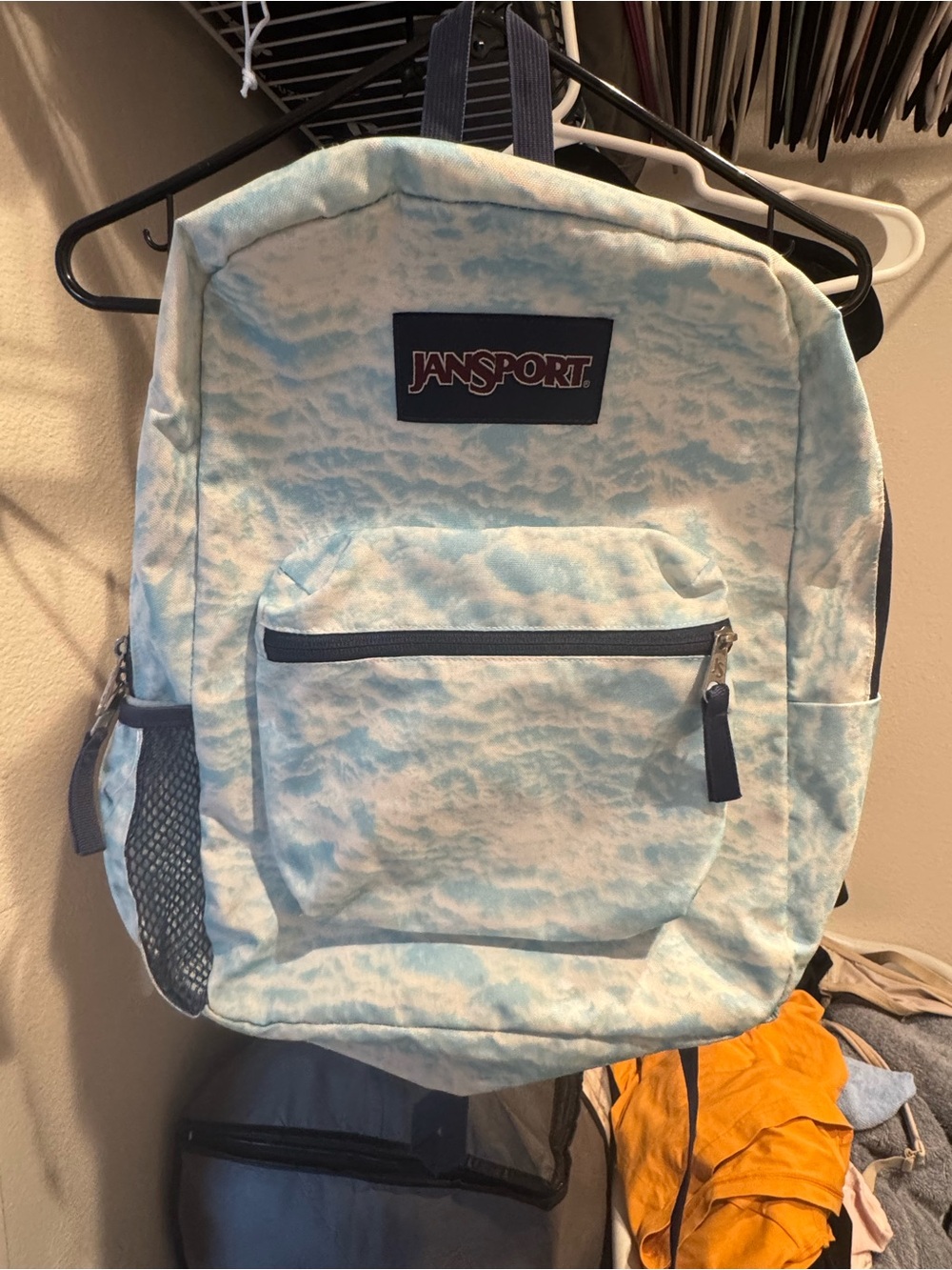 Jansport Light Blue Backpack with Navy Accents
